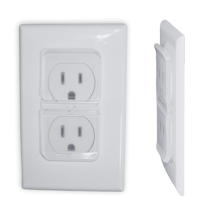 Clear Double Outlet Covers Baby Proofing (20 Pack, 40 Sockets) | Baby Proof Plug Covers for Electrical Outlets | Safe & Secure Baby Safety Products | Childproof Socket Covers Protect Toddlers & Babies