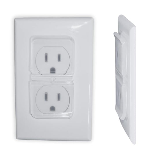 Clear Double Outlet Covers Baby Proofing (20 Pack, 40 Sockets) | Baby Proof Plug Covers for Electrical Outlets | Safe & Secure Baby Safety Products | Childproof Socket Covers Protect Toddlers & Babies