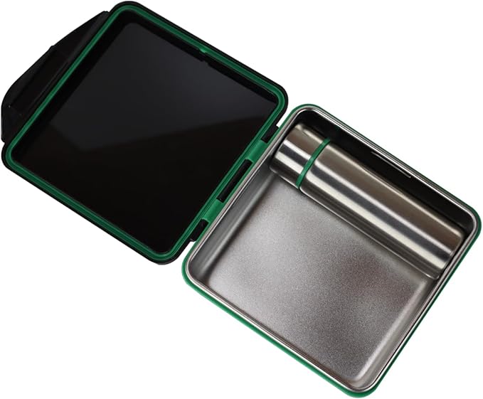 New Wave Enviro Safe Snacker, Stainless Steel Food Container, BPA Free, Stackable and Cabinet Friendly, Black, Small Size, 23oz. Capacity