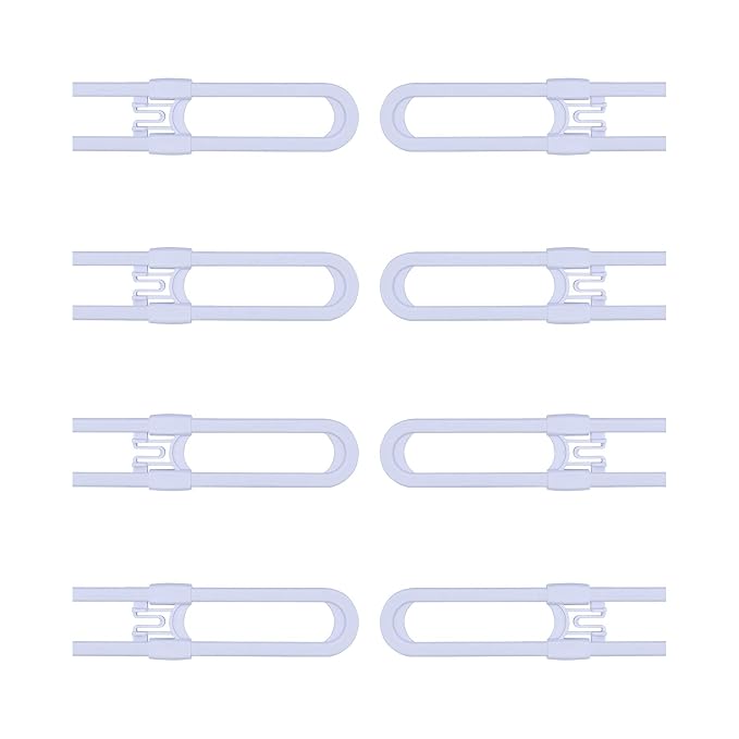 Sliding Cabinet Child Safety Locks - OKEFAN Baby Proofing Cabinet Lock Cupboard Latches for Kids on Closet Door Knobs Handles Pulls No Drill (8, White)