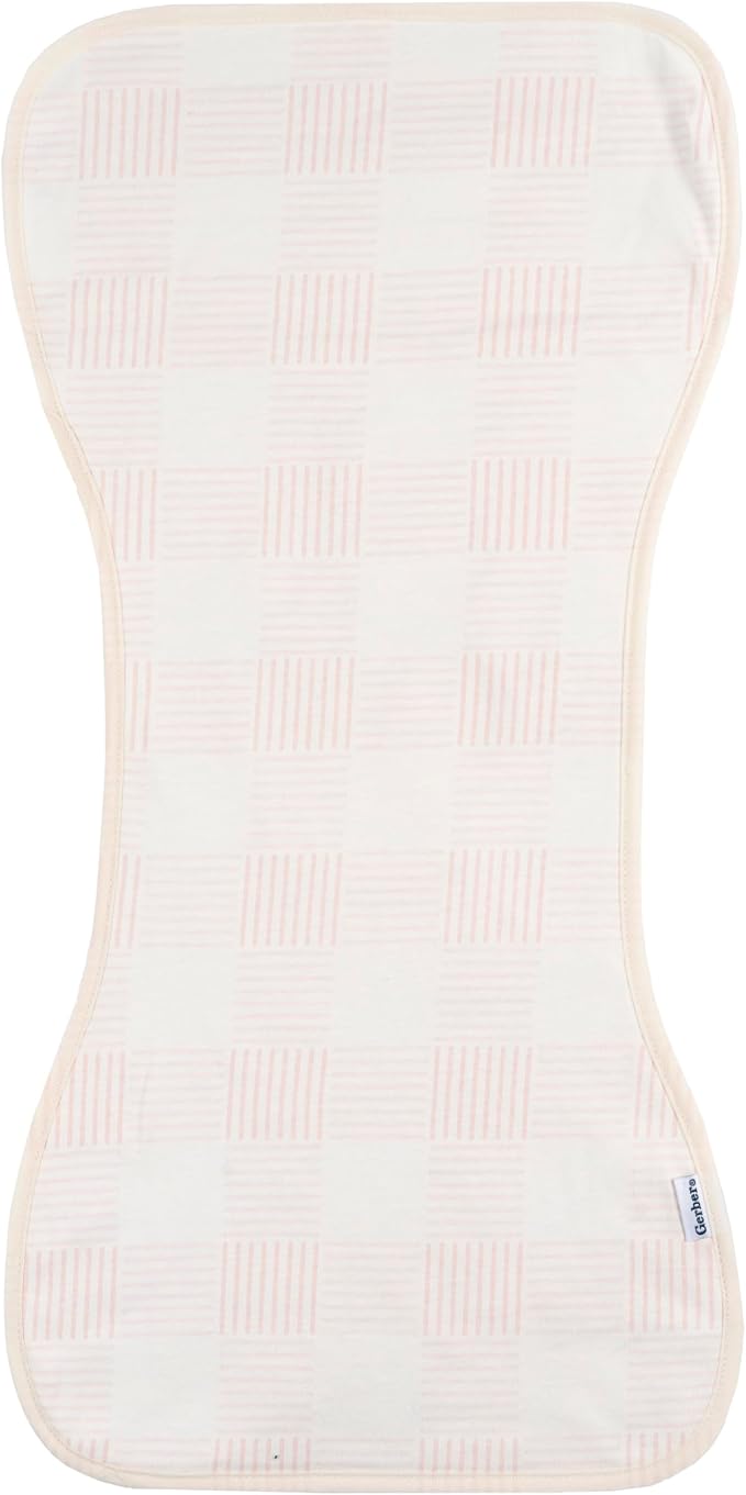 Gerber Baby Unisex Burp Cloths 5-Pack, Pink, Size 10.5" x 21"