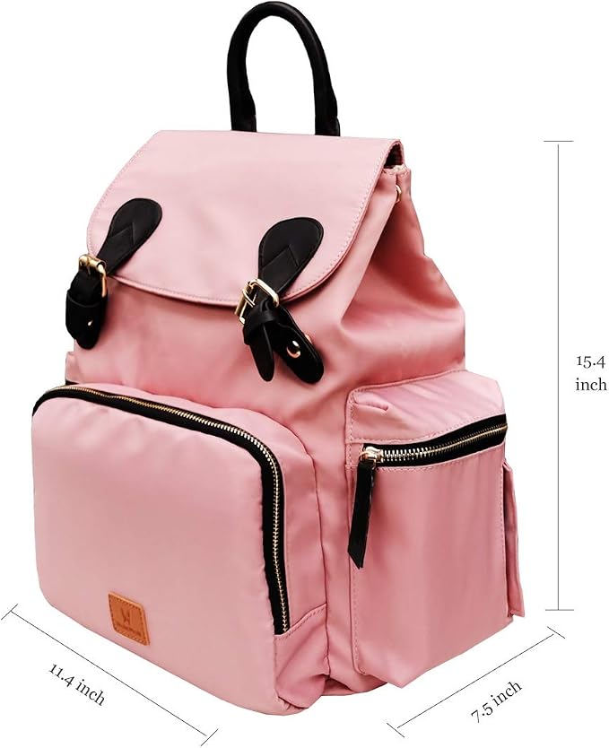 Quality Diaper Bag Backpack - Multi-Function Travel Backpack with Stroller Strap - Large Capacity, Stylish & Lightweight - Baby Nappy Bag for Baby Girl & Boy (Pink)
