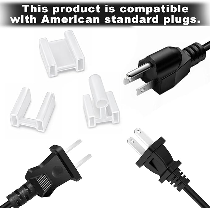 60 Pieces Plug Cover, Outlet Plugs Covers, 3 Prong and 2 Prong Plastic Protector Caps, Clear Safety Dust Boots for Power Socket