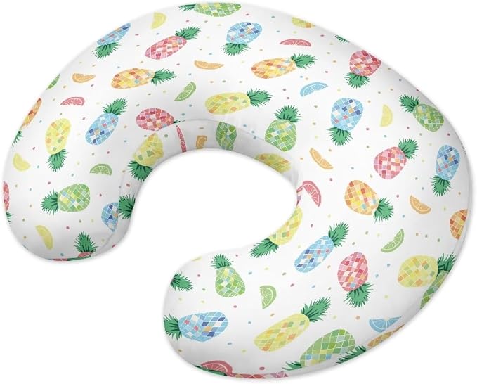 Nursing Pillow Cover, Breastfeeding Pillow Slipcover Fits Nursing Pillow for Baby Boy Girl，for Breastfeeding and Bottle Feeding,Colorful Bineapple