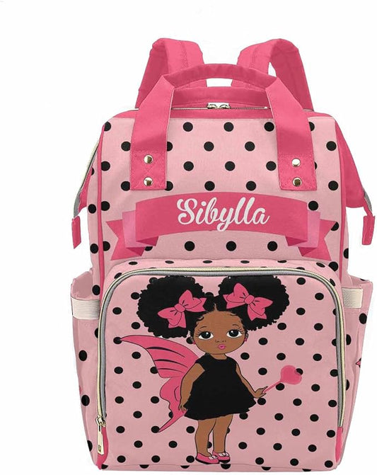 D-Story Personalized Diaper Bags For Baby Girl Large Capacity Personalized Back Pack Expandable Birthday Gift Durable