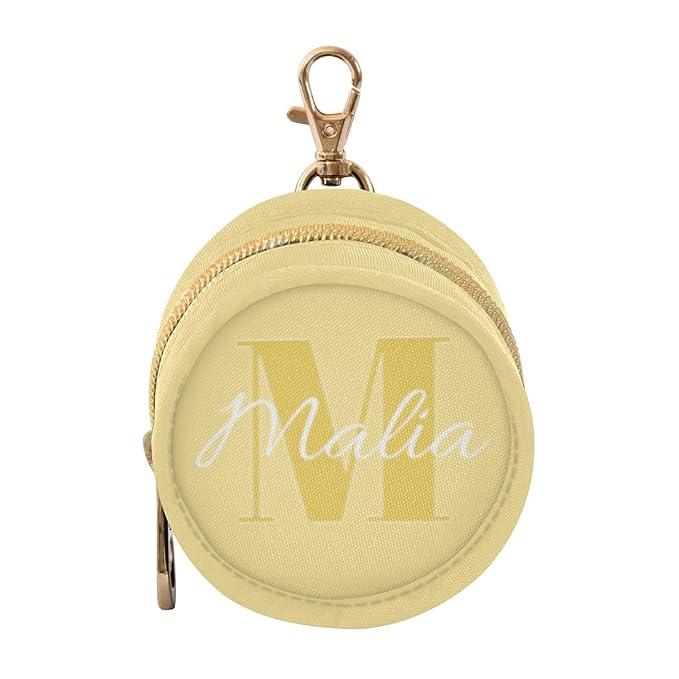 Custom Beige Pacifier Holder Case for Diaper Bag Personalized Portable Travel Pacifier Storage Case with Clip Newborn Baby Pouch for Baby Boys Girls Purse Outdoor