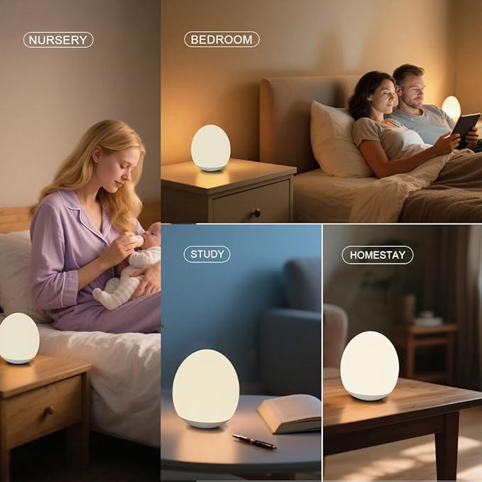 Night Light for Kids,Egg Night Light for Baby Nursery, 7 Colors Changing &30-Min Timer Portable Nursery Night Lamp forBaby Nursery & Kids Bedroom,BPA Free, Eye Caring, Soft