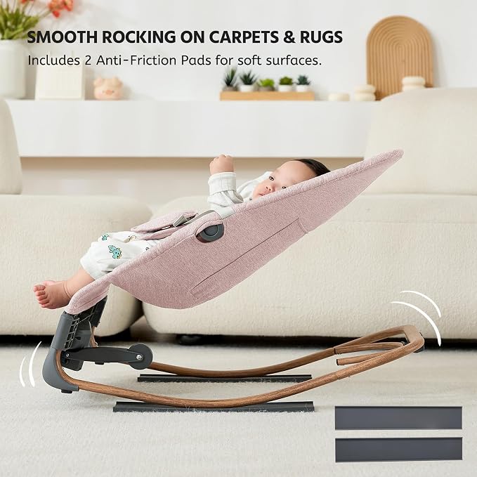 VaVaSoo Automatic Baby Rocker - Infants to Toddlers Chair (Up to 40 lbs) Battery-Powered Electric Rocking Seat with Music, Timer, Multi-Speed Settings & Adjustable Positions