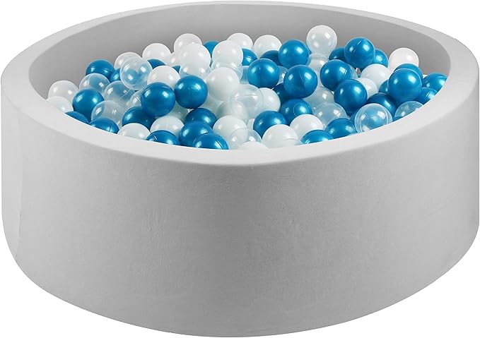 Foam Ball Pit for Kids Toddlers, Round Soft Ball Pit, Kids Memory Ball Pits, Ideal Gift Toys for Children - (Balls NOT Included) - 36??x 12 - Grey