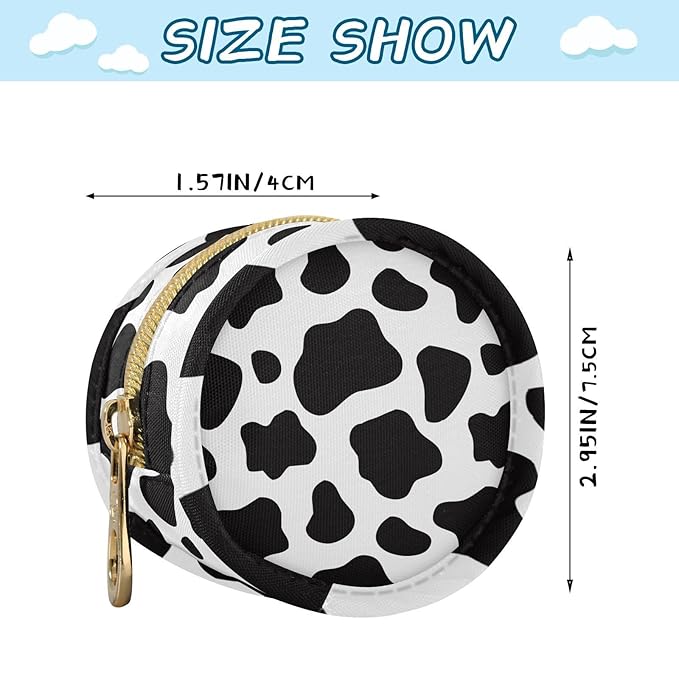 Cow Pattern Polyester Pacifier Holder Case Portable Container Accommodate Baby Binky Cover Pouch Pacifiers Storage Case with Circular Buckle