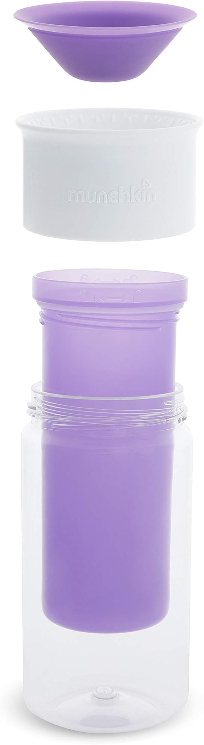 Munchkin® Miracle® 360 Insulated Sippy Cup, Includes Stickers to Customize Cup, 9 Ounce, Purple