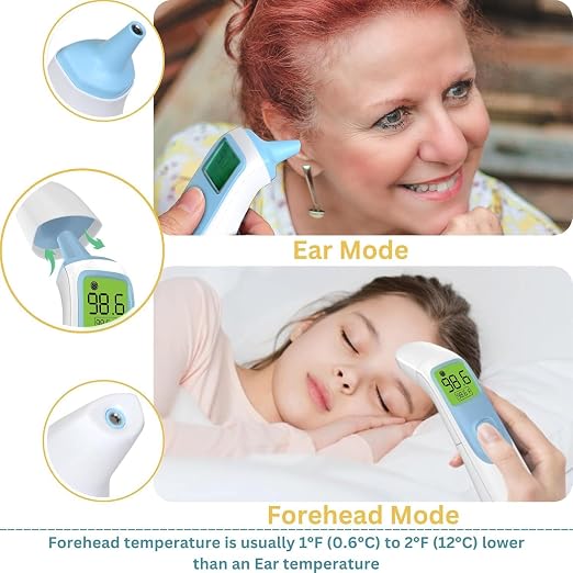 Ear and Forehead Baby Thermometer for Infants to Adults Termometro Digital Baby Stuff Instant Read Ear Thermometer for Kids or Touchless Forehead Thermometer