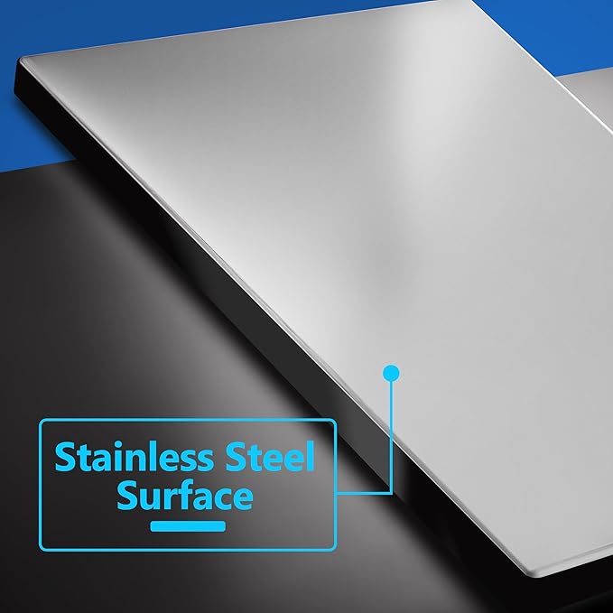 LIDER Blank Screwless Metal-Surface Wall Plate, Temperature and Impact Resistant, Stainless Steel, Modern Decoration Upgrade, Mid-Size 1-Gang 4.88" x 3.11", Polished Chrome