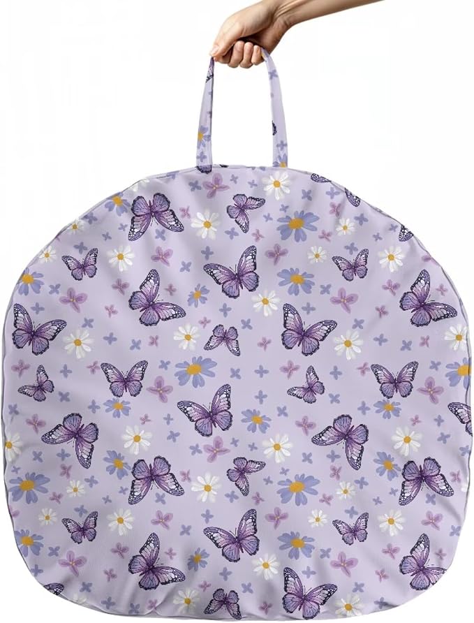 Purple Butterfly Nursing Pillow Cover Soft Breathable Feeding Pillow Slipcover for Breastfeeding Moms Fits Standard Infant Nursing Pillow for Boys and Girls Pillow Not Included
