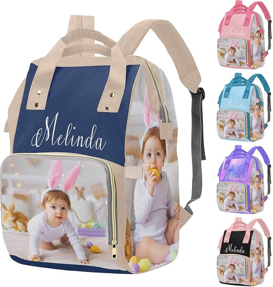 M YESCUSTOM Custom Baby Diaper Backpack Large Diaper Bag with Insulated Pockets Mommy Bags Boys Girl Unisex Multifunction Travel Baby Newborn Gift