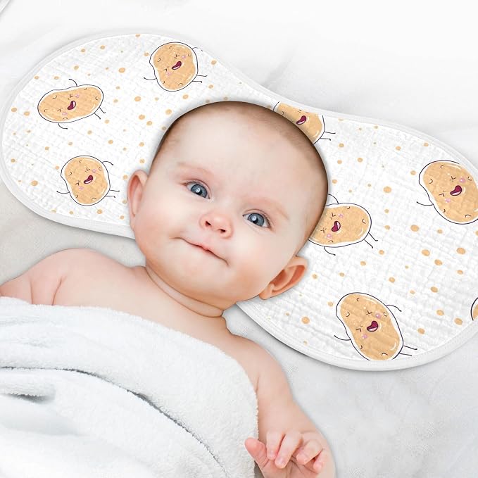 vvfelixl Muslin Burp Cloths Kawaii Potatoes Baby Washcloths for Baby Girl Boys 2 Pack