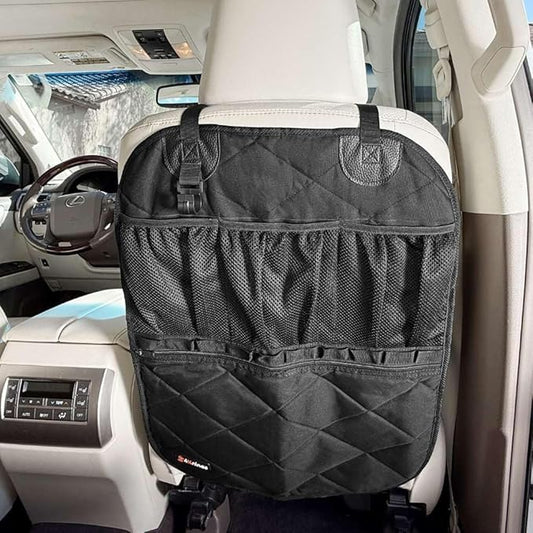 Rydura Car Seat Back Organizer ??Waterproof Kick Mat Protector with Multiple Pockets ??Backseat Storage for Kids, Pets & Travel ??Durable & Easy to Clean ??Universal Fit for Cars, Trucks & SUVs