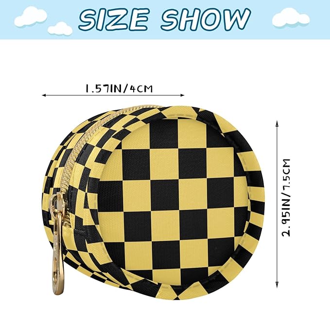 Lemon Yellow Checkerboard Plaid Pacifier Holder Case Newborn Pacifier Storage Pouch for Boys Girls Easy Attach to Diaper Bag Portable Baby Essentials Container