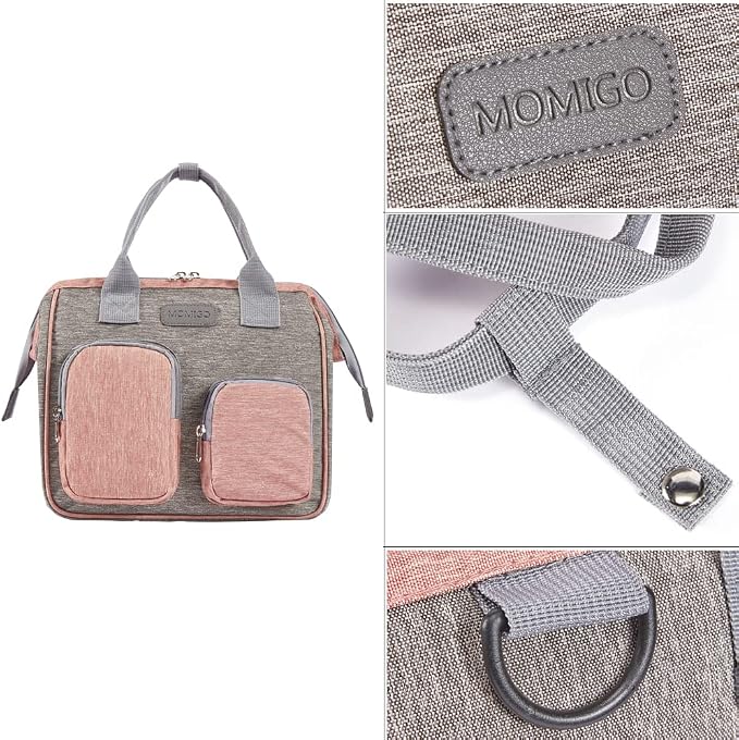 Diaper Bag Backpack- Baby Waterproof Multi-Function Mini Smart Diaper Bag Backpack Baby Messenger for Outdoor & Working Mothers, Medium Size (Pink)