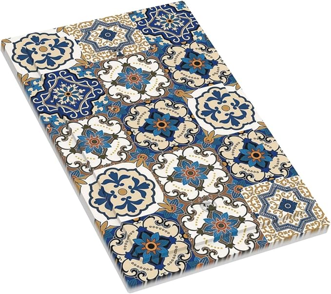 Boho Talavera Decorative Tile Moroccan Mandala Print Light Switch Cover Plate 1 Gang No Device Blank Electrical Wall Plates Faceplate Decorative Switch Plate Covers for Bathroom Kitchen Decor
