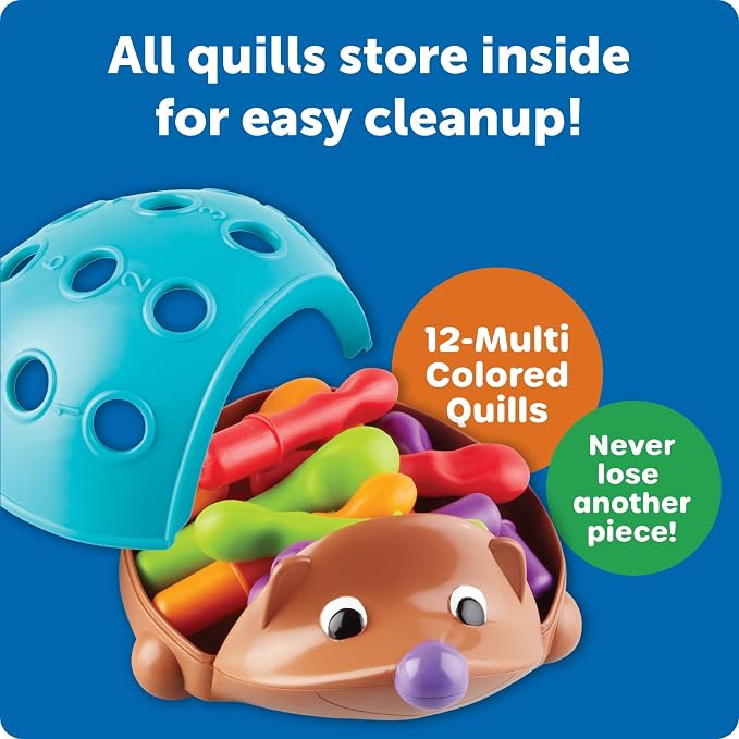 Learning Resources Spike The Fine Motor Hedgehog - Toddler Montessori Toys, Stacking Shape, Gifts For Boys And Girls, Sorting And Matching Skill Activities, Educational Games, Kindergarten