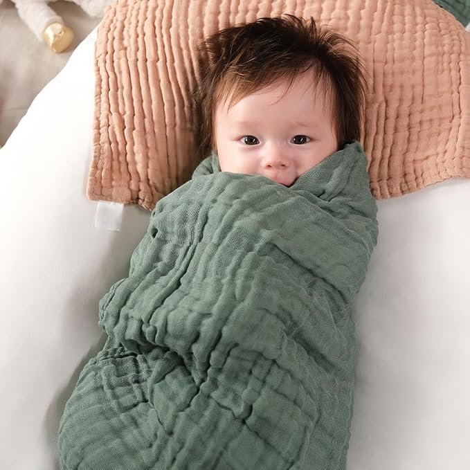 L'Ange Baby Muslin Swaddle Blanket - 3 Layer Breathable Cotton Receiving Blankets - Medical Grade Packaging for Newborn and Infant - 2 Pack - 35x35 - Pink