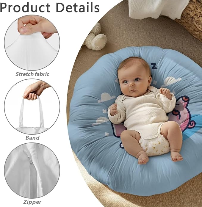 Sleeping Piggy Nursing Pillow Cover Neutral Breastfeeding Pillow Cover Fits 26in*24in Nursing Pillow for Baby Boy Girl Neutral Baby Nursing Pillow Cover Newborn Gift Choice for Mom