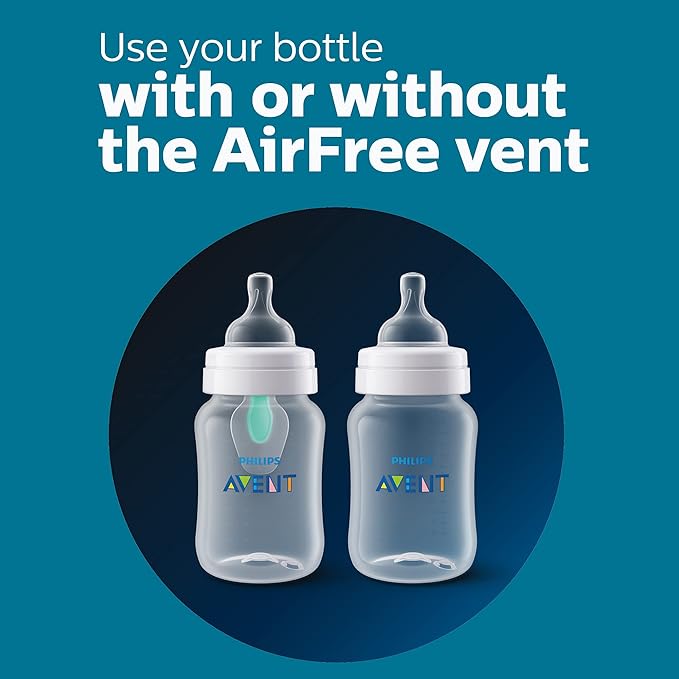 Philips AVENT Anti-Colic Baby Bottle with AirFree Vent Newborn Gift Set with Snuggle, Clear, SCD306/10