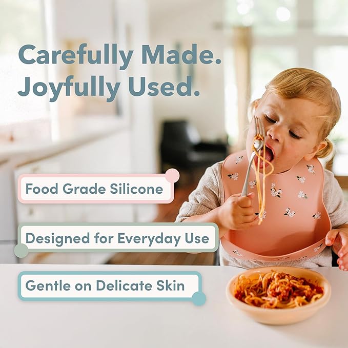 Loulou Lollipop Soft, Waterproof Silicone Feeding Bib for Babies and Toddlers
