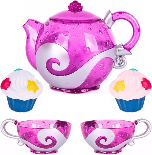 ArtCreativity Princess Tea and Treats Water Toy Set, Pool, Beach, Bath, Pretend Parties, Teapot, 2 Cups, 2 Spraying Silicone Cupcakes, Safe for Toddlers