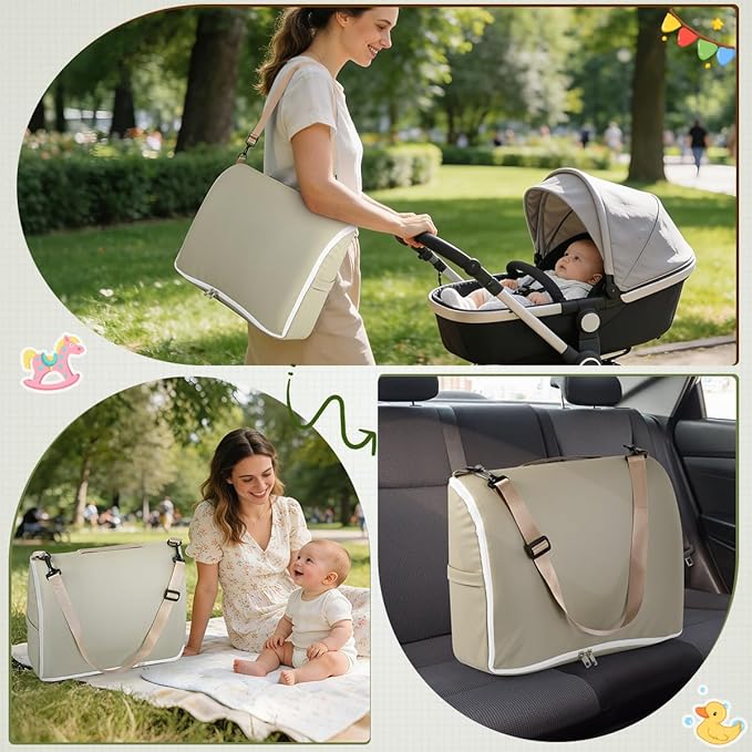 Baby Changing Pad, Portable Diaper Changing Mat for Baby & Toddler, Non-Slip Washable Changing Table Pad for Dresser Top & Table, Foldable Travel Changing Station