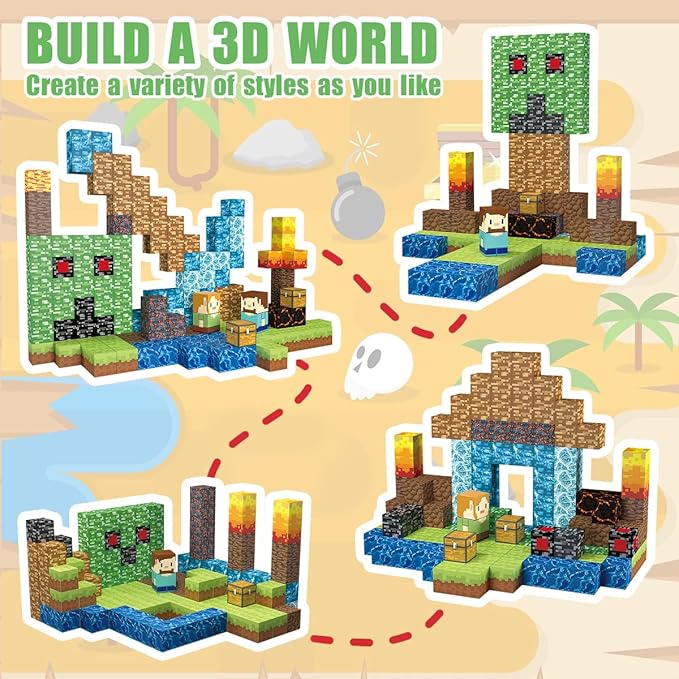 AIDYVOI 160PCS Magnetic Blocks Building Toys, 3D Magnetic Building Block Set for Kids Ages 3+, 1 Inch STEM Educational Magnet Cube Sensory Construction Toys, Christmas Birthday Gifts for Boys Girls