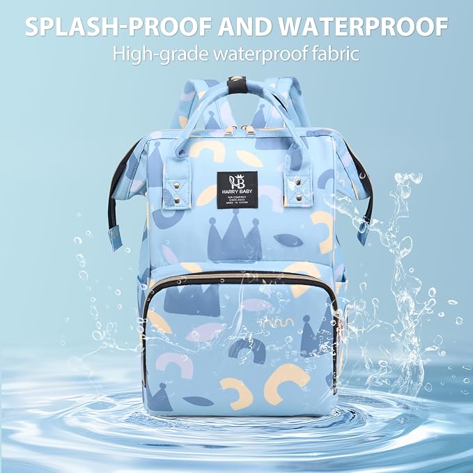 Diaper Bag Backpack for Moms Baby Essentials Travel Tote Nappy Changing Bag with Insulated Pockets,Multi-Waterproof Backpack (Blue)