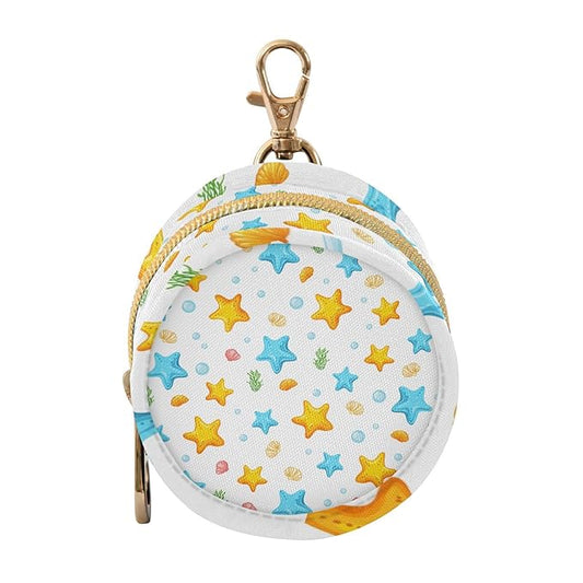 Starfish Polyester Pacifier Holder Case Portable Container Accommodate Baby Binky Cover Pouch Pacifiers Storage Case with Circular Buckle