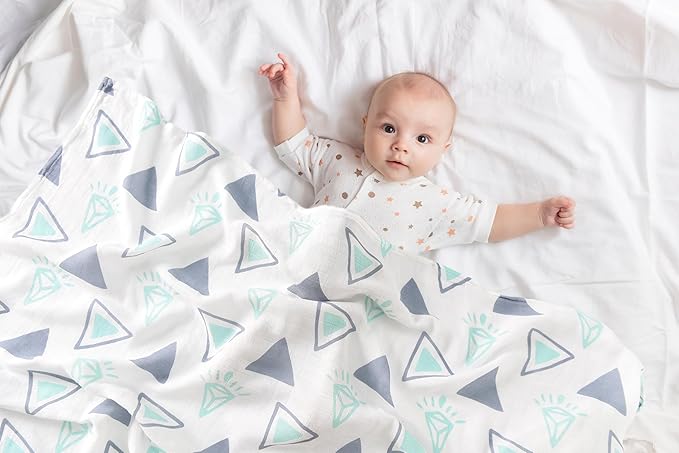 TADO MUSLIN Baby Swaddle Blanket, 6-Pack 47x47 70% Rayon from Bamboo 30% Cotton 2-Layer Muslin Blankets, Large Soft Breathable Receiving Blankets for Newborn Boys Girls, Machine Washable