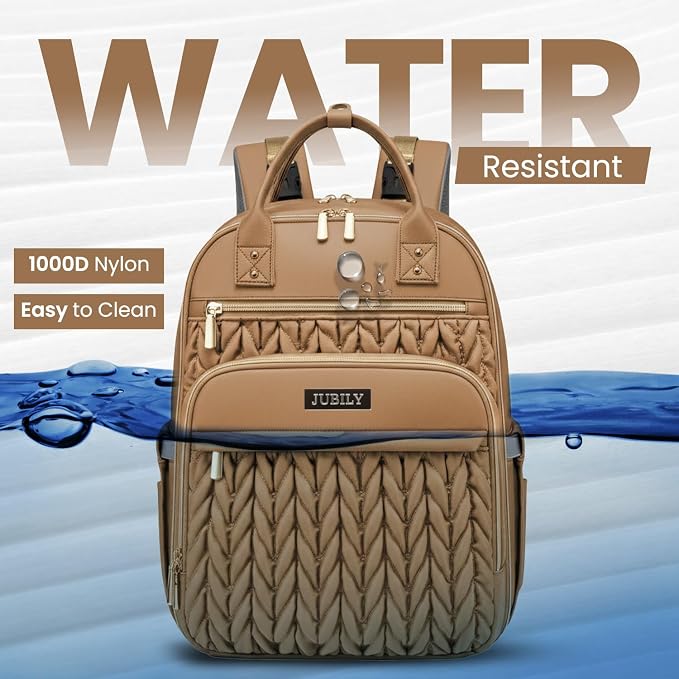 Jubily Diaper Bag Backpack, 30L Travel Backpack for Women, Waterproof Bag with 5 Compartments, 20 Pockets, Laptop & iPad Slots, Portable Changing Pad, Baby Essentials Organizer