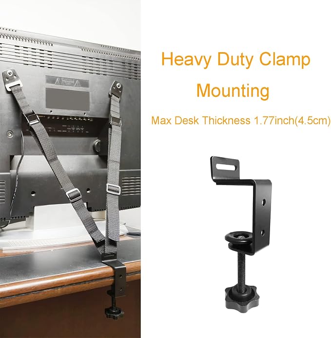 Child Proof TV Safety Straps- TV Earthquake Strap Furniture Anchors Work for Baby Proofing Secures to TV Stand and Walls,Heavy Duty Metal Plate, Adjustable Strap, No Plastic Parts
