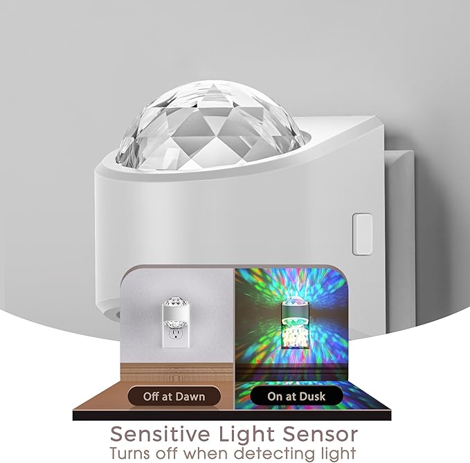 Night Lights Plug into Wall, Star Projector for Bedroom, Night Light Projector for Kids, 9-Color RGB Galaxy Nightlight with Dusk to Dawn Sensor for Bathroom, Home Gaming Room Decor Giftsï¼? Pack