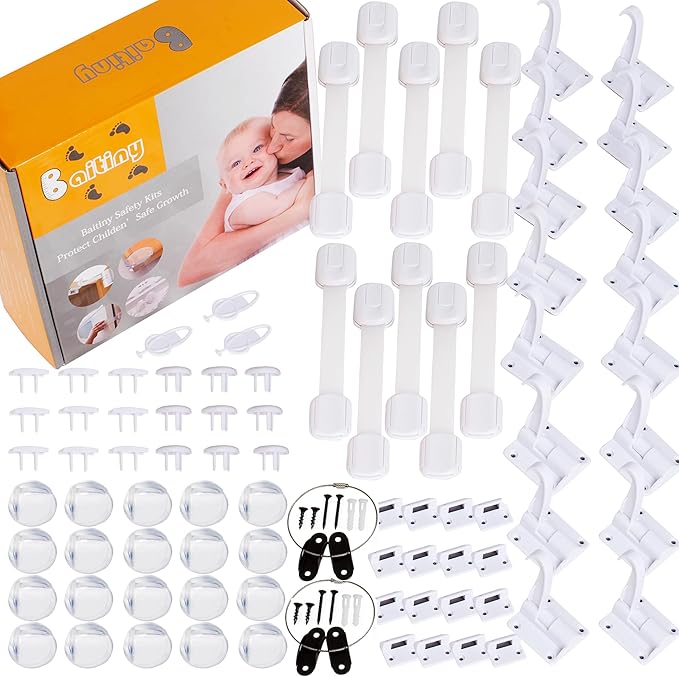 Baby Proof Kit, 85 Packs Baby Proofing Kit Essentials Child Proofing Appliance with Cabinet Locks, Corner Guards and Outlet Covers Baby Safety Products - All-in-one Super Value Child Proof Kit