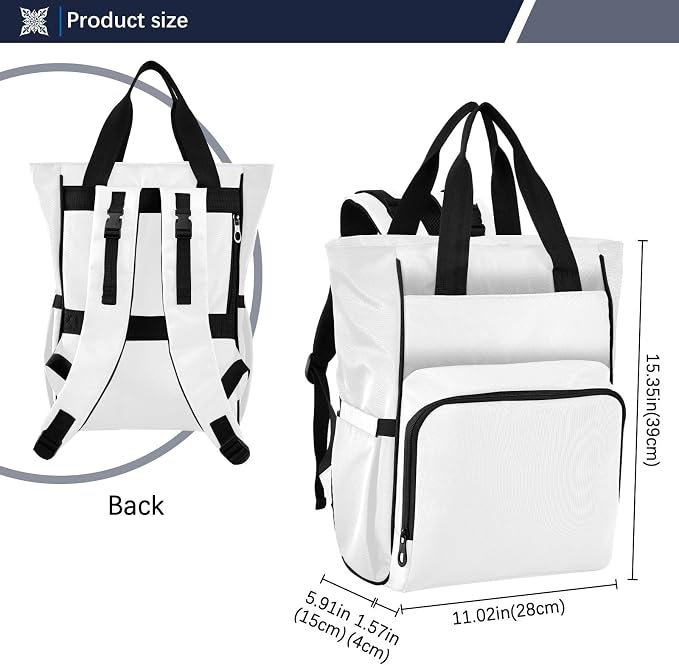 Diy Pure Milk White Diaper Bag Backpack Waterproof Large Capacity Multifunctional Diaper Bags with Insulated Pockets and Stroller Straps Travel Backpack for Baby Girl/Boy