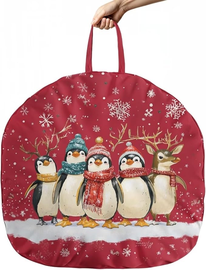 Christmas Penguin Stretchy Nursing Pillow Covers Breast Feeding Pillows Covers for Moms Ultra Soft Snug Fits On Infant Nursing Pillow Nursing Pillow Case for Newborn