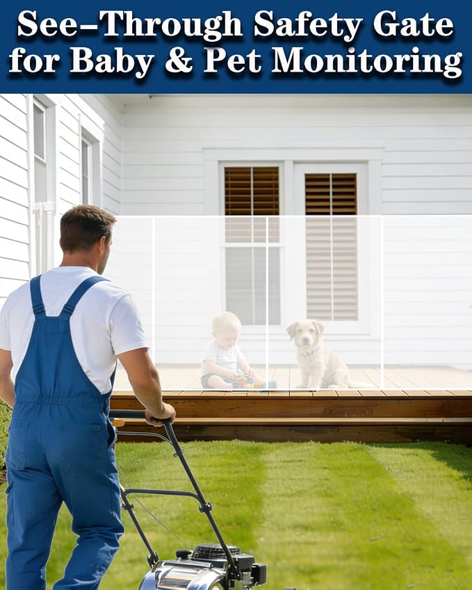 160" Extra Wide Retractable Baby Gates, 42" Extra Tall Retractable Dog Gate Pet Gate with Support Rods, Long Mesh Screen Child Safety Gate for Garage Doorways Hallways Deck Porch, Outdoor Indoor Use
