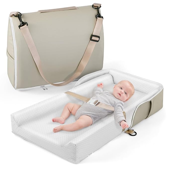 Baby Changing Pad, Portable Diaper Changing Mat for Baby & Toddler, Non-Slip Washable Changing Table Pad for Dresser Top & Table, Foldable Travel Changing Station