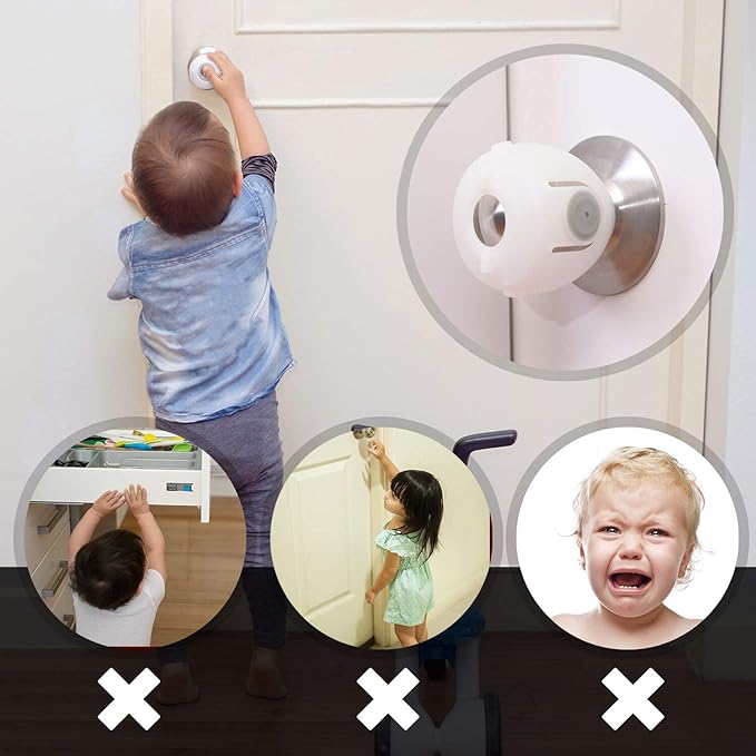 EUDEMON 6 Pack Baby Safety Door Knob Covers Door Knob Locks