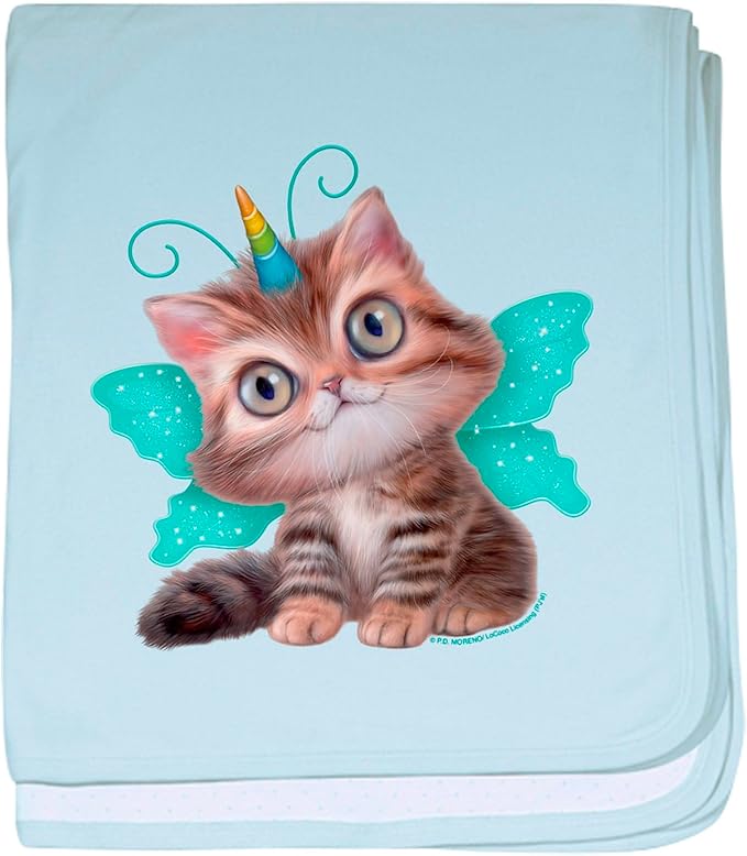 CafePress PD Moreno's Cat Unicorn Baby Blanket, Super Soft Newborn Swaddle