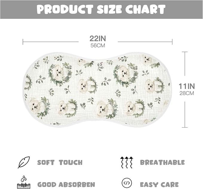 vvfelixl Muslin Burp Cloths Cartoon Maltese Dog Wear Wreath Baby Washcloths for Baby Girl Boys 2 Pack
