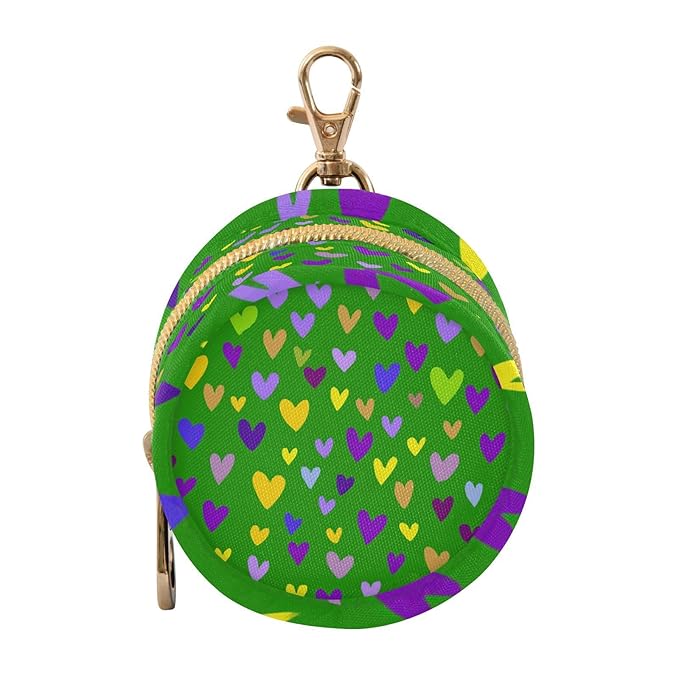 Pacifier Holder with Clip Pacifier Case for Diaper Bag Round Baby Pacifier Pouch Box Bag Portable Green Shrove Tuesday Hearts