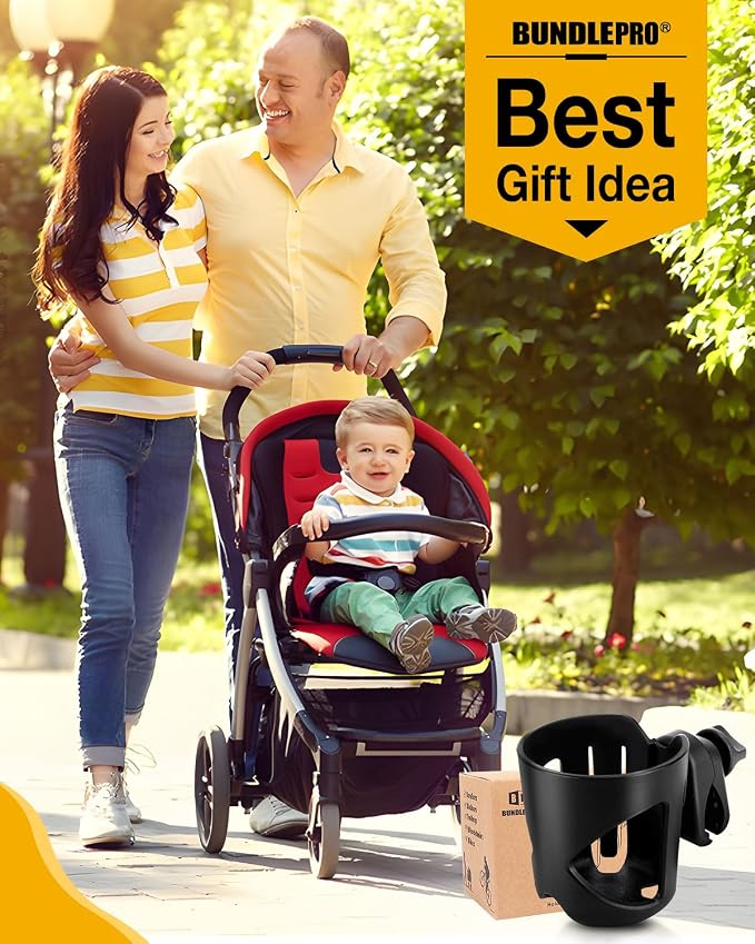 Stroller Cup Holder, Universal Drink Holder for Bikes, Trolleys or Walkers, Fits Most Cups