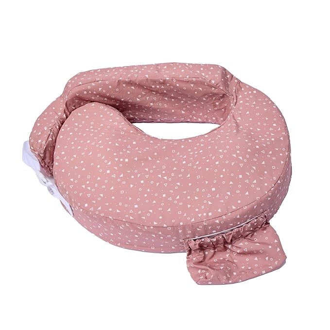 My Brest Friend Original Nursing Pillow Enhanced Ergonomics Essential Breastfeeding Pillow Support for Mom & Baby W/Convenient Side Pocket, Double Straps & Slipcover, Dusty Rose Geo