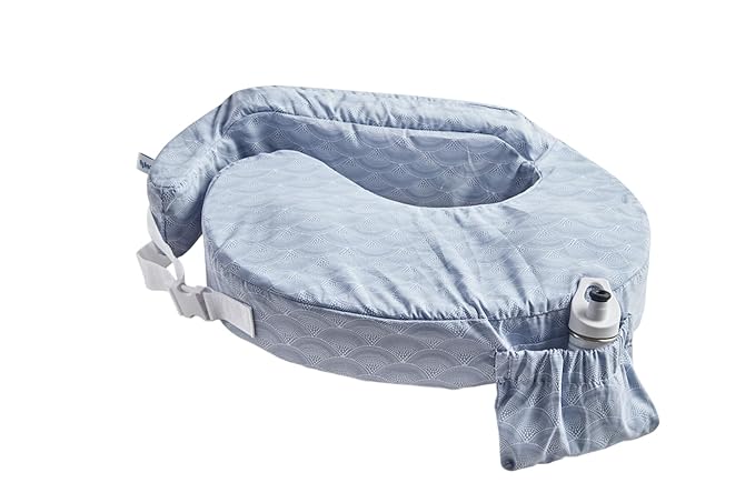 My Brest Friend Inflatable Travel Nursing Pillow for Breastfeeding, Bottlefeeding & Posture Support with Slipcover, Horizon